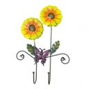 Ver imagem 3 de Gancho Duplo Girassol Flor Kit 4 Unidades Chave Lenço Chapeu Bolsa Organizaçao Parede Quarto Casa En