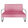 Kit Namoradeira + 2 Poltronas Decorativa Bela Suede Rosa Braço Cromado - 2