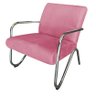 Kit Namoradeira + 2 Poltronas Decorativa Bela Suede Rosa Braço Cromado - 5