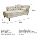 Ver imagem 5 de Kit Diva Recamier Juliana 140cm Lado Esquerdo e 01 Poltrona Classic Linho Bege - Amarena Móveis