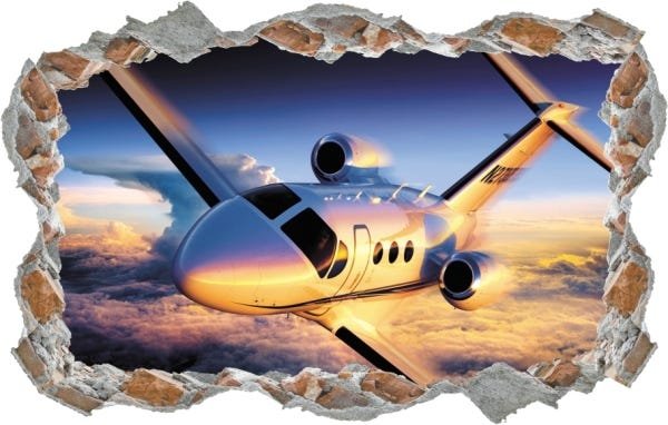 Adesivo Decorativo Parede Quebrada Avião Modelo 03 - 2