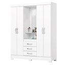 Ver imagem 2 de Guarda Roupa 04 Portas e 03 Gavetas Nápole com Armário Multiuso 2 Portas 3 Prateleiras B387 Branco -
