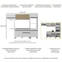 Ver imagem 4 de Armário de Cozinha Compacta 252cm Veneza Multimóveis V3691 Branco/Preto