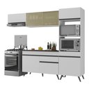 Ver imagem 1 de Armário de Cozinha Compacta 252cm Veneza Multimóveis V3691 Branco/Preto