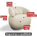 Ver imagem 5 de Kit 2 Poltrona Orgânica Chloe Boucle Bege Redonda Decorativa com Almofada Plumante - Arkell
