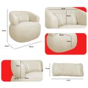 Ver mais imagens de Kit 2 Poltrona Orgânica Chloe Boucle Bege Redonda Decorativa com Almofada Plumante - Arkell