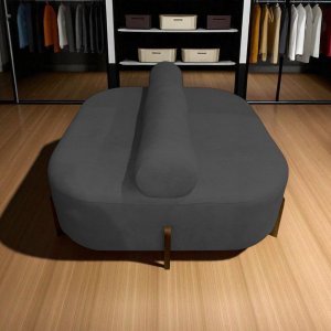 Poltrona Sofá Ilha Pequeno Lojas Orgânico Dois Lados Bouclé Cinza