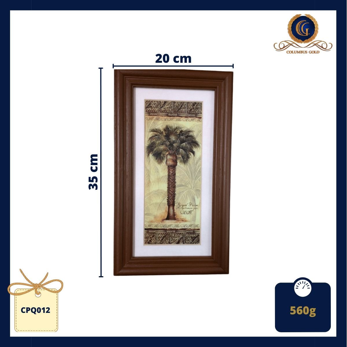 Quadro moldura marrom Royal Palm com vidro antirreflexo (20 x 35 cm) - 2