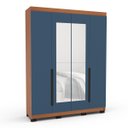 Ver imagem 2 de Roupeiro Solteiro Madri 4 Portas com Espelho 161x214cm Azul/Freijó 250828