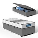 Ver imagem 1 de Cama Box Baú com Colchão de Molas Ensacadas Double Face Essence Probel Solteiro 88cm