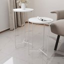 Ver imagem 1 de Mesa Lateral Redonda Áquila Branca Tampo Branco