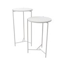 Ver imagem 2 de Mesa Lateral Redonda Áquila Branca Tampo Branco