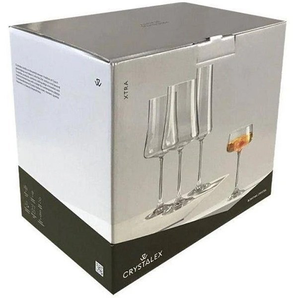 Jogo 6 Taças Cristal ECOL Vinho Branco 360ML Linha XTRA Fundo Quadrado Bohemia - 6