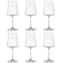 Jogo 6 Taças Cristal Ecol Vinho Branco 360ml Linha Xtra Fundo Quadrado Bohemia - 1