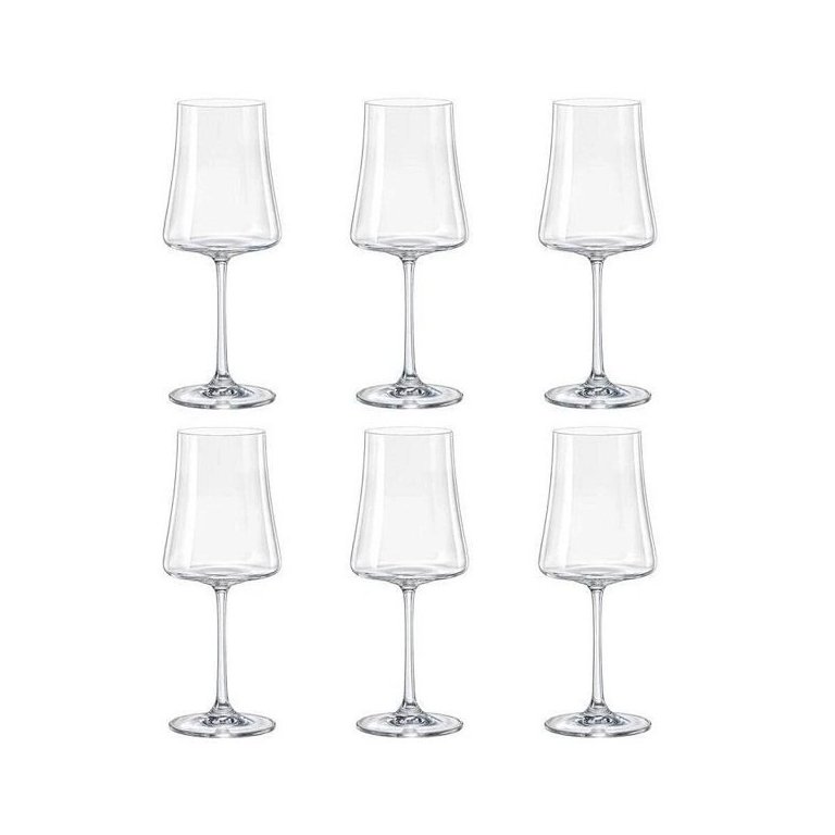 Jogo 6 Taças Cristal Ecol Vinho Branco 360ml Linha Xtra Fundo Quadrado Bohemia