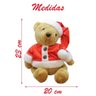 Enfeite Natal Urso de Pelúcia Roupa e Gorro Natalino 23cm - 2