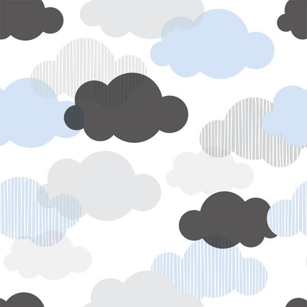 Papel de Parede Adesivo - Nuvens Azuis - N0909 - 1