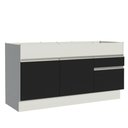 Ver imagem 3 de Balcão de Pia Armário de Cozinha 150 Cm 2 Portas e 2 Gavetas (sem Tampo e Pia) Branco/preto Glamy Ma