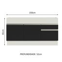 Ver imagem 4 de Balcão de Pia Armário de Cozinha 150 Cm 2 Portas e 2 Gavetas (sem Tampo e Pia) Branco/preto Glamy Ma