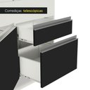 Ver imagem 7 de Balcão de Pia Armário de Cozinha 150 Cm 2 Portas e 2 Gavetas (sem Tampo e Pia) Branco/preto Glamy Ma