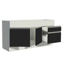 Ver imagem 5 de Balcão de Pia Armário de Cozinha 150 Cm 2 Portas e 2 Gavetas (sem Tampo e Pia) Branco/preto Glamy Ma