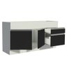 Balcão de Pia Armário de Cozinha 150 Cm 2 Portas e 2 Gavetas (sem Tampo e Pia) Branco/preto Glamy Ma - 5