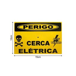 Kit 10 Placa Cerca Elétrica 10x15cm em Alumínio - 2