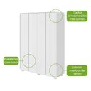 Ver imagem 4 de Guarda-Roupa Loop 4 Portas e 3 Gavetas - Lopas Branco