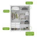 Ver imagem 5 de Guarda-Roupa Loop 4 Portas e 3 Gavetas - Lopas Branco