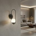 Ver imagem 1 de Kit 2 Arandelas de Parede Moderna Oval com Vidro Globo 12cm para Sala, Corredor, Quarto e Cabeceira