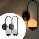 Ver imagem 3 de Kit 2 Arandelas de Parede Moderna Oval com Vidro Globo 12cm para Sala, Corredor, Quarto e Cabeceira