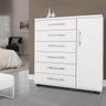 Cômoda Branca 6 Gavetas com Sapateira e Cabideiro Nina - 2