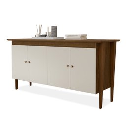 Balcão Buffet Moretta para Sala de Estar 1,80m 4 Portas em Mdf 15mm Luapa - Malbec/off White - 1