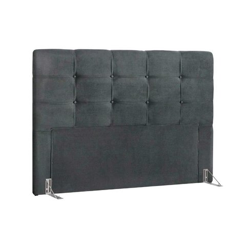 Cabeceira Cama Box Estofada Queen Queen Clean Suede Cinza - Simbal