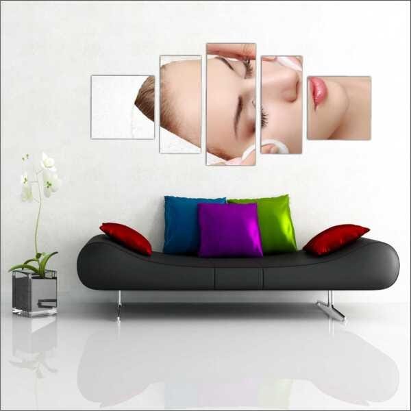 Quadro Decorativo Massagem Massoterapia Fisioterapia Salas Interiores Mosaico 5 Peças Com Moldura - 4