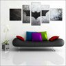 Quadro Decorativo Batmam Heróis Filmes Cinema Salas Interiores Mosaico 5 Peças Com Moldura - 1