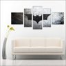 Quadro Decorativo Batmam Heróis Filmes Cinema Salas Interiores Mosaico 5 Peças Com Moldura - 3