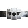 Quadro Decorativo Batmam Heróis Filmes Cinema Salas Interiores Mosaico 5 Peças Com Moldura - 5