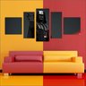 Quadro Decorativo Star Wars Filmes Cinema Salas Interiores Mosaico 5 Peças Com Moldura - 2