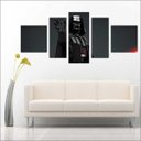 Ver imagem 3 de Quadro Decorativo Star Wars Filmes Cinema Salas Interiores Mosaico 5 Peças Com Moldura