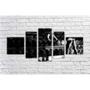 Ver imagem 1 de Quadro Decorativo Academias Fitness Pilates Musculação Salas Interiores Mosaico 5 Peças Com Moldura