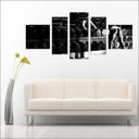 Ver imagem 2 de Quadro Decorativo Academias Fitness Pilates Musculação Salas Interiores Mosaico 5 Peças Com Moldura