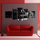 Ver imagem 3 de Quadro Decorativo Academias Fitness Pilates Musculação Salas Interiores Mosaico 5 Peças Com Moldura