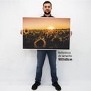 Ver imagem 2 de Quadro Decorativo em Canvas Girassóis ao Entardecer TaColado Moldura Flutuante 4,5cm Freijó 90 x 60c