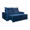 Ver imagem 1 de Sofá Berlim Reclinável e Retrátil Suede Azul