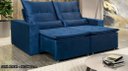 Ver imagem 2 de Sofá Berlim Reclinável e Retrátil Suede Azul