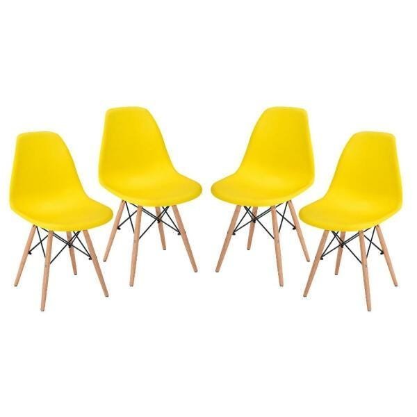 Kit 4 Cadeiras Eames Eiffel - Amarela - 1