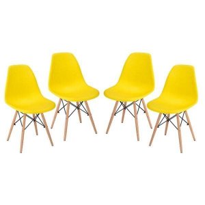 Kit 4 Cadeiras Eames Eiffel - Amarela