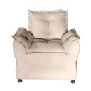 Ver imagem 3 de Poltrona de Decoração e Escritoria e Sala de Estar Opala Turna Bege + Puff Descanso de Pes