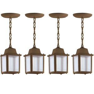 4 Un Luminária Pendente Externo Colonial Marrom Alz15